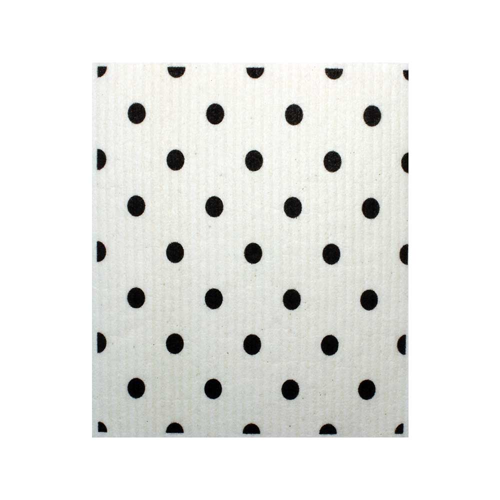 Black and White Large Polka Dot Swedish Dishcloth: Eco-Friendly, Reusable, and Super Absorbent | SWEDEdishcloths