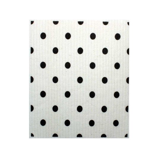 Black and White Large Polka Dot Swedish Dishcloth: Eco-Friendly, Reusable, and Super Absorbent | SWEDEdishcloths