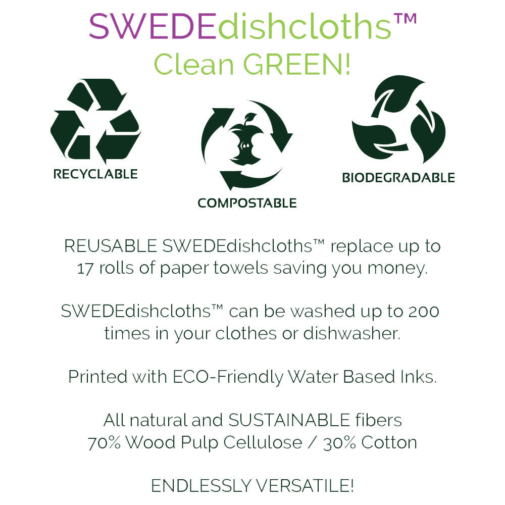 Bees/Honey One cloth Swedish Dishcloths | ECO Friendly Absorbent Cleaning Cloth